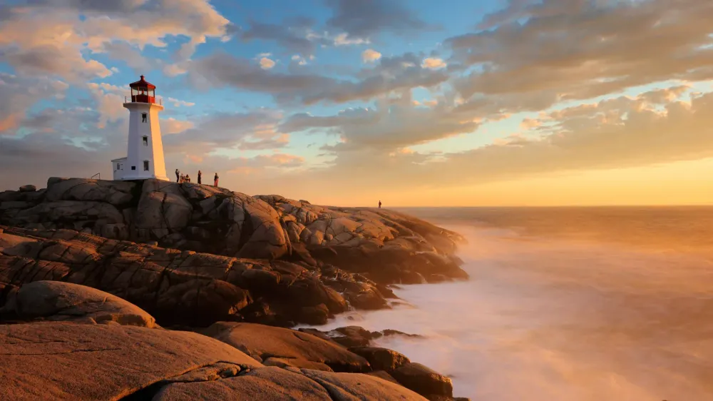 Light House Peggy Cove Sunset Nova Scotia Canada